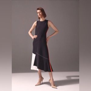 Judith and Charles Asymmetrical Maxi Halter Dress